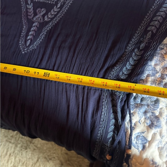 Navy Blue Embroidered Women's Top - Picture 5 of 7